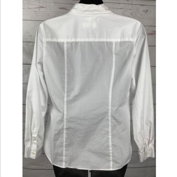 Loft Ann Taylor Softened Shirt Button Front White - Picture 3 of 8